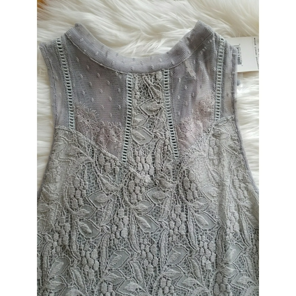✨Free People blue sheer lace flowy tunic tank - Picture 3 of 7